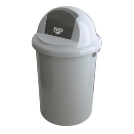 Abfallbehälter 60 ltr Kunststoff grau Klappdeckel Ø 450 mm  H 810 mm Produktbild