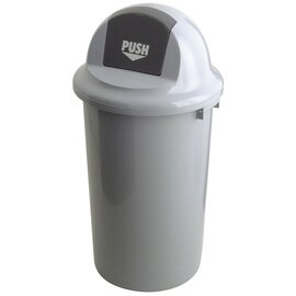 Abfallbehälter 90 ltr Kunststoff grau Klappdeckel Ø 520 mm  H 910 mm Produktbild