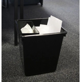 Papierkorb 27 ltr Kunststoff schwarz quadratisch | 340 mm x 340 mm H 360 mm Produktbild 4 S