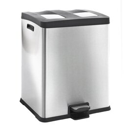 Tritt-Mülleimer REJOICE RECYCLING BIN 2x30, EKO Edelstahl 60 ltr gedämpft matt Produktbild