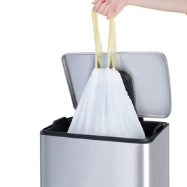 Müllbeutel 10-15 Liter, 450 x 500 mm, weiß, mit Zugggurt, 24 x 20 Stück Produktbild