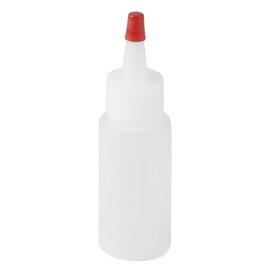Latte Art Dosierflasche Kunststoff weiß rot Ø 30 mm  H 100 mm Produktbild