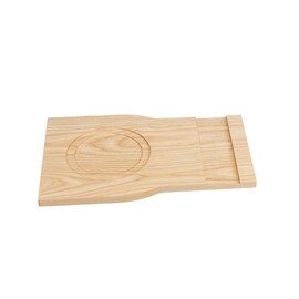 Speisebrett Naturell Rechteck Holz hell geölt | Teller- und Besteckaussparung | 380 mm  x 240 mm Produktbild