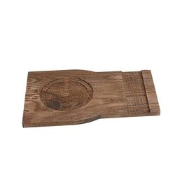 Speisebrett Naturell Rechteck Holz dunkel geölt | Teller- und Besteckaussparung | 380 mm  x 240 mm Produktbild
