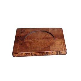 Pfannen-Platz-Set Rustikal Holz dunkel  | Pfannenausfräsung Ø 240 mm 400 mm  x 330 mm Produktbild