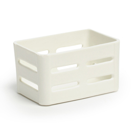 Fingerfoodbox | Porzellan weiß | seitliche Ausschnitte | 120 mm x 80 mm H 70 mm Produktbild