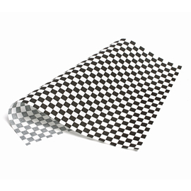 Snackpapier 340 mm x 280 mm | Kästchenmuster schwarz | weiß Produktbild