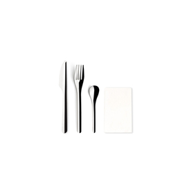 Besteck Set Edelstahl Messer | Gabel | Kaffeelöffel | Serviette Produktbild