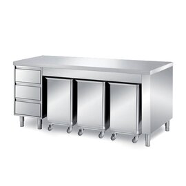 Schranktisch | 2000 mm x 700 mm H 870 mm mit 3 Zutatenbehälter mit 3 Schubladen Produktbild