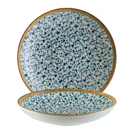 Teller tief Ø 250 mm CALIF Bloom Porzellan mit Dekor floral weiß | blau Produktbild