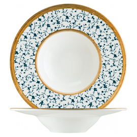 Pastateller Ø 280 mm CALIF Banquet Porzellan Dekor floral weiß | blau Produktbild