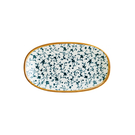 Platte 150 mm x 90 mm oval CALIF Gourmet Porzellan Dekor floral weiß | blau Produktbild