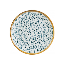 Teller flach Ø 230 mm CALIF Gourmet Porzellan mit Dekor floral weiß | blau Produktbild