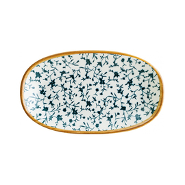 Platte 238 mm x 142 mm oval CALIF Gourmet Porzellan Dekor floral weiß | blau Produktbild