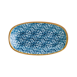 Platte 238 mm x 142 mm LUPIN Gourmet Porzellan Dekor floral blau oval Produktbild