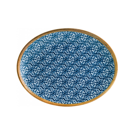 Platte 250 mm x 190 mm LUPIN Moove Porzellan Dekor floral blau oval Produktbild