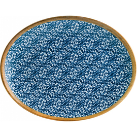 Platte 360 mm x 280 mm LUPIN Moove Porzellan Dekor floral blau oval Produktbild