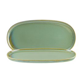 Platte oval 300 mm x 160 mm SAGE Hygge Porzellan grün Produktbild