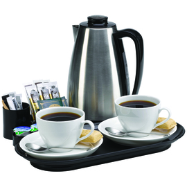 Welcome Tray Valette schwarz mit Edelstahl-Wasserkocher Produktbild