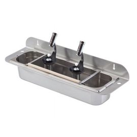 Doppel-Portioniererdusche zur Wandbefestigung Silver WATERSTOP Unlimited | 608 mm x 182 mm H 60 mm Produktbild