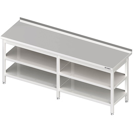 Arbeitstisch mit Grund- und Zwischenboden, 2100x700x850 mm, mit Aufkantung, verschwei&szlig;t Produktbild