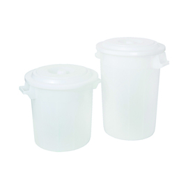 Tonne mit Deckel PE weiß 40 ltr Ø 370 mm Produktbild