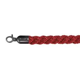 Absperrkordel LUXUS rot | Beschlägefarbe schwarz L 1,57 m Produktbild