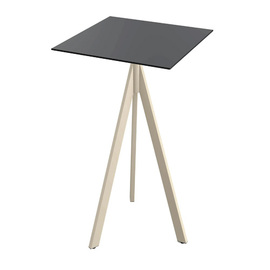 Stehtisch TRIPOD klappbar sandfarben | schwarz 700 mm x 700 mm H 1100 mm Produktbild