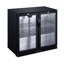 Barkühlschrank schwarz mit 2 Glastüren | Umluftkühlung | 198 ltr Produktbild