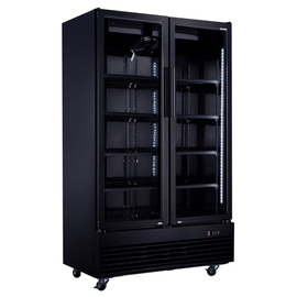 Flaschenkühlschrank schwarz mit 2 Glastüren | Umluftkühlung | 1000 ltr Produktbild