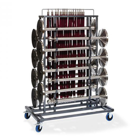 Absperrpfosten-Transportwagen Elegance Stahl passend für 16 Pfosten | Kordeln | 1290 mm x 760 mm H 1800 mm Produktbild