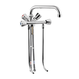 Spültheken-Einlochbatterie 1/2" H 140 mm Ausladung 200 mm | Auslaufhöhe 60 mm | 2 Ventilabgänge vorne Produktbild