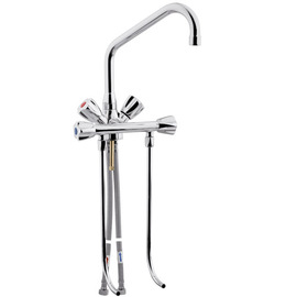 Spültheken-Einlochbatterie 1/2" H 290 mm Ausladung 200 mm | Auslaufhöhe 230 mm | 2 Ventilabgänge vorne Produktbild