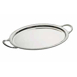 Platte CLASSICA versilbert mit Griffen oval  L 550 mm  x 430 mm Produktbild