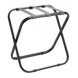 Kofferbock Stahl schwarz | Lederbänder grau Produktbild