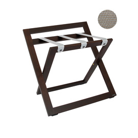 Kofferbock Holz walnussfarben | Nylonbänder grau | Wandschutz | 575 mm x 450 mm H 560 mm Produktbild