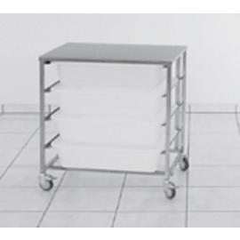 Zutatenwagen Edelstahl mit 4 Kunststoffbehältern 4 x 25 ltr | 665 mm x 440 mm H 765 mm Produktbild