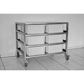 Zutatenwagen Edelstahl mit 6 Kunststoffbehältern 6 x 30 ltr | 920 mm x 630 mm H 760 mm Produktbild