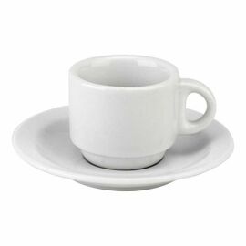 Tasse mit Untertasse Porzellan weiß 70 ml Produktbild
