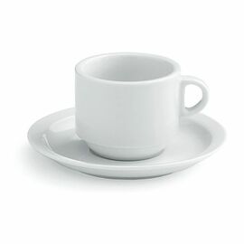Tasse mit Untertasse Porzellan weiß 230 ml Produktbild