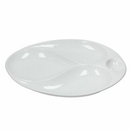 Fondueteller oval Porzellan weiß H 30 mm x 345 mm Produktbild
