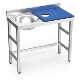 Vorbereitungstisch | Gemüseputztisch | Becken links | Arbeitsplatte blau L 1000 mm Produktbild