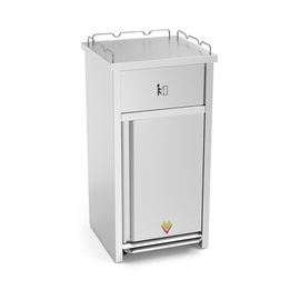 Abfallcontainer mit Tablettablage | Fußpedal | 540 mm x 410 mm H 1016 mm Produktbild