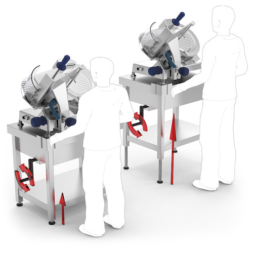 Maschinentisch höhenverstellbar mit Grundboden | 721 mm x 521 mm H 672 - 872 mm Produktbild 1 L