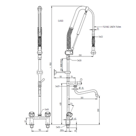 Geschirrspülbrause Zweiloch Standarmatur | Auslauf | Aquastop | Zweigriffmischer Produktbild 1 S