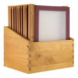 Speisekartenbox WOOD mit 20 Speisekarten DIN A4 schwarz inkl. Einlagen Produktbild
