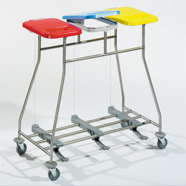 Wäschesammler | Abfallsammler dreifach  L 990 mm Produktbild