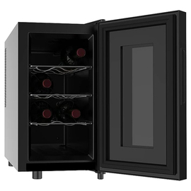 Weinkühlschrank | Minibar BACO schwarz mit Glastür passend für 8 Flaschen Produktbild 1 S