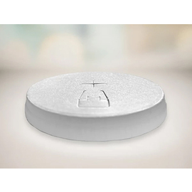 Pappdeckel Kombi weiß  Ø 80 mm , mit Trinkloch + X-Cut, zu Eisbecher RECICLO 0,15 tr Produktbild